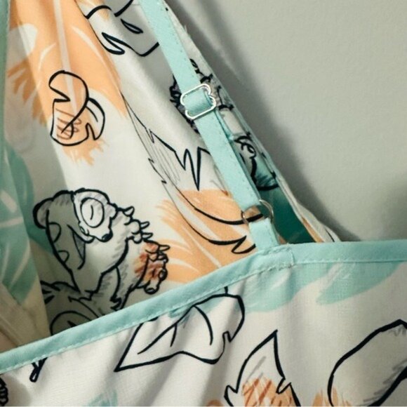 Disney Stitch Tropical Print Midi Dress XL Parkcore Vacationcore Cute Summer - Picture 14 of 16